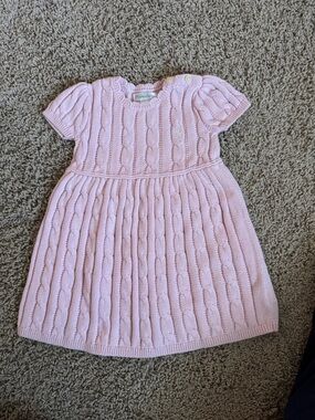 Ralph Lauren Light Pink Cable Knit A-Line Dress